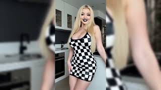 田野憂ちゃん並のバストの超乳美女が地雷系のエロいメスネコビキニ姿で豊満な超乳を見せる！