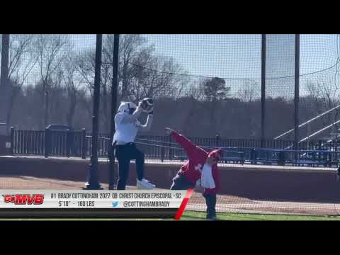 Rising QB BRADY COTTINGHAM'S got an arm! '27 QB