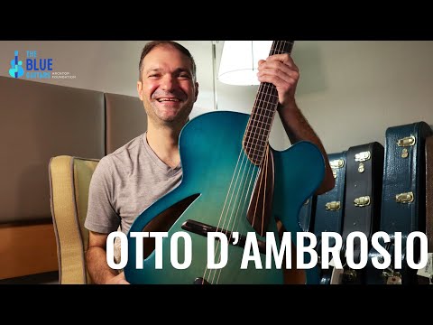 Luthier OTTO D'AMBROSIO checks out The D'Aquisto Blue Centura - The Blue Guitar Collection