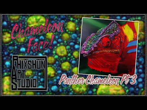 Panther Chameleon Pt 3 - Chameleon Face! | Phixshun Art Studio | Acrylic Painting