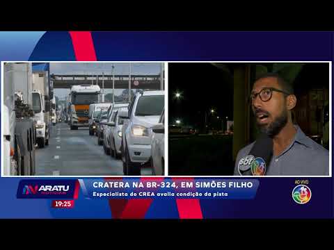 Cratera na BR-324, em Simões Filho  | ARATU NOTÍCIAS | TV ARATU