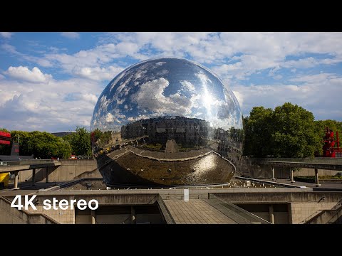 Walking in Paris – La Villette Part 1 (4K, Stereo Sounds)