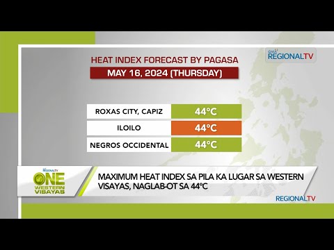 One Western Visayas: Maximum heat index sa pila ka lugar sa Western Visayas, naglab-ot sa 44c