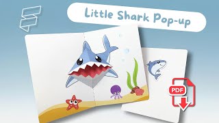 Little Shark Pop-up Card | Free template download