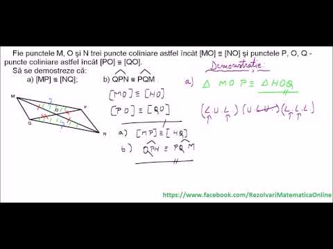 Cl  a VI-a - Metoda triunghiurilor congruente - Problema 3 a)