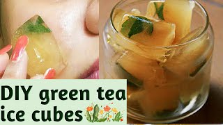 DIY green tea ice cubes # for healthy glowy skin#