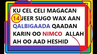KU CEL CELI MAGACAN 14 JEER   -  SUGO WAXAAN QALBIGAAN QADAN KARIN OO NIMCO ALLAH AH OO AAD HESHID!!