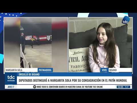 BIGAND | LA LEGISLATURA SANTAFESINA HOMENAJEÓ A MARGARITA SOLA, CAMPEONA MUNDIAL DE PATÍN