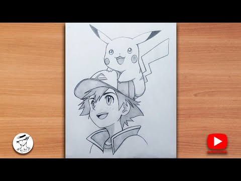 How to draw Ash and Pikachu easy || Beginners drawing tutorial step by step || drawing videos