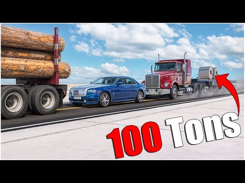 Steel Coil Truck Accident at Different Speeds (100 Tons) #7 | BeamNG.Drive | Car Torture