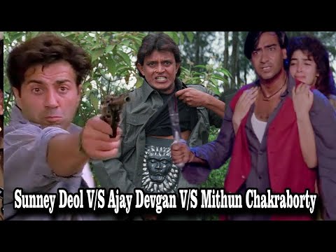 Sunny Deol V/S Ajay Devgan V/S Mithun Chakraborty || Top Action Scenes Of Bollywood Movies