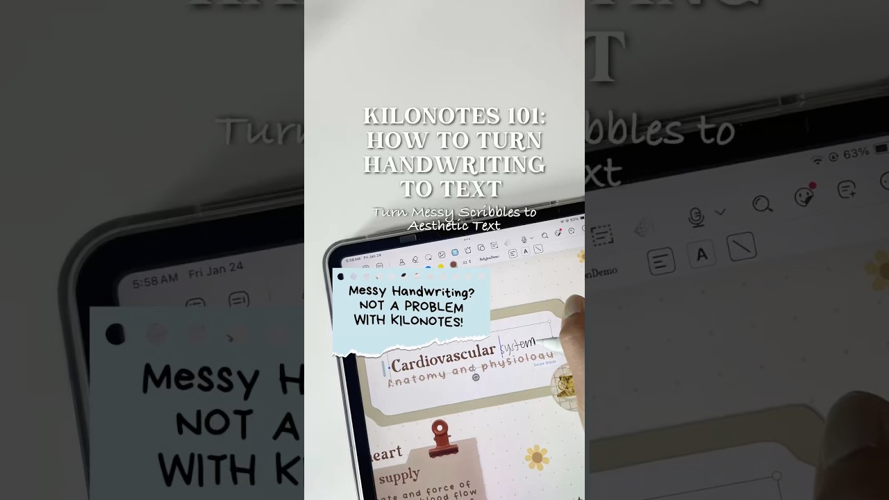 TURN YOUR UGLY HANDWRITING TO AESTHETIC TEXT 📝💕  #Kilonotes #aesthetic #digitalnotes  #handwriting