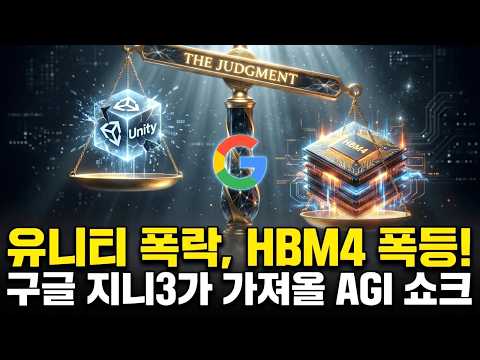 구글 지니3 발표와 유니티 24% 폭락 이유: 월드 모델이 AGI와 HBM4 수혜주에 미치는 영향 분석