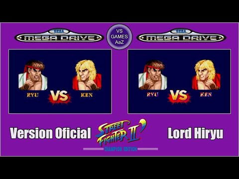 Street Fighter 2 Hyper Champion Edition |Mega drive  Lord Hiryu VS Official |side by side comparison