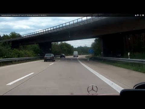 Autobahndreieck Walsrode A27 nach A7 Richtung Hannover (11.06.2011)