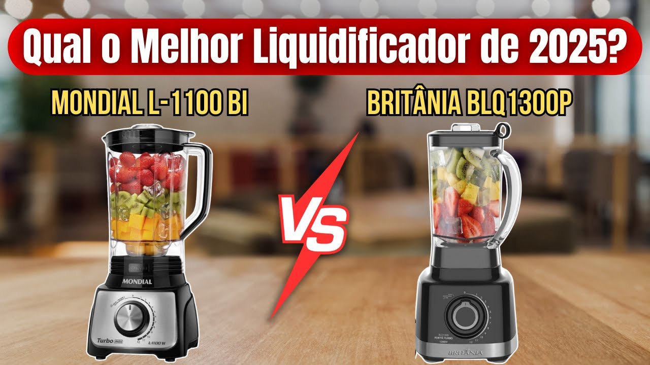 Miniatura da avaliação em vídeo de Liquidificador MONDIAL L-1100 BI Turbo, Preto/Inox, 1100W, 110V