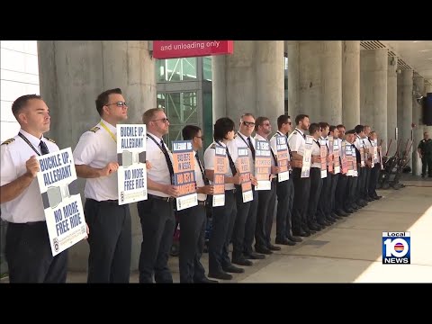 Allegiant pilots picket at FLL over union contract 'delays'