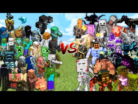 ALL MOBS vs OP BOSSES in Minecraft Mob Battle