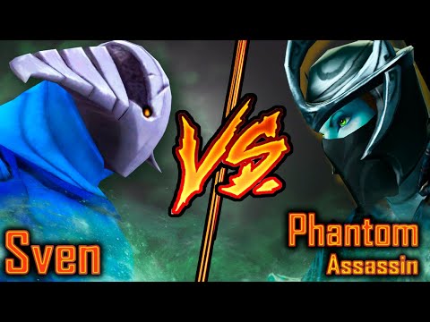 Dota 2 Sven VS Phantom Assassin | DOTA 2 Battle Rogue Knight Vs Mortred