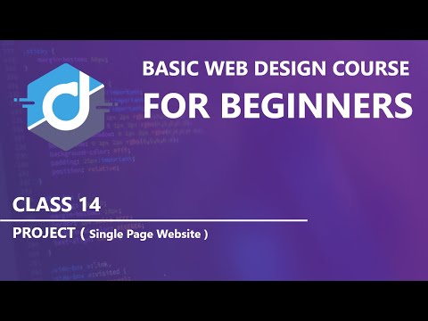 Project Single Page Website Basic Web Design Course for beginners Class 13