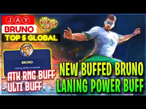 New Buffed Bruno Gameplay, Laning Power Buff - Top 5 Global Bruno ⒿⒶⓎ - Mobile Legends