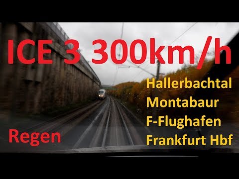 In the ICE 3 at 300 km/h - Montabaur, Frankfurt Airport and Main Station - short and fast AE #101