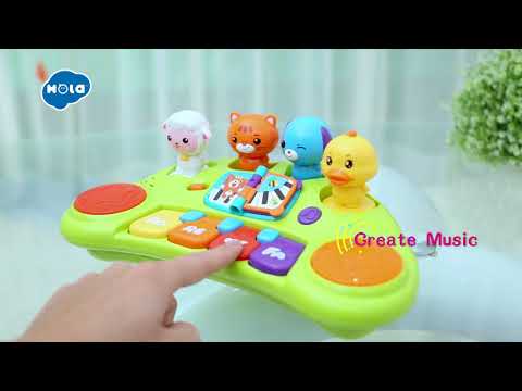 Pian interactiv cu animalute, lumini si sunete