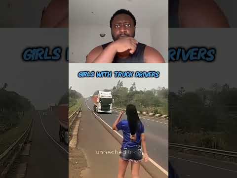 Guys and girls with truck drivers