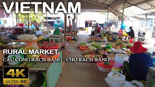 【4K】Rural Market - Rach Bang Market in Cang Long Tra Vinh - Vietnam Co