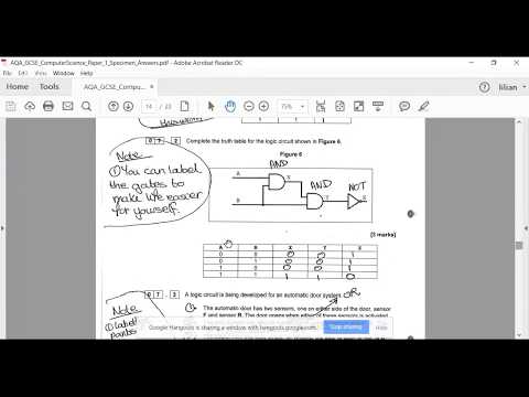 GCSE  AQA Computer Science  - Boolean, Gates - Questions