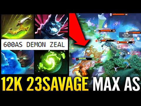 🔥 23Savage 12k MMR - WTF Imba 600AS Demon Zeal Max Attack Speed Terrorblade 7.29 Dota 2 Pro Carry