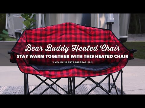 Stay Warm Outdoors with our Bear Buddy Double Heated Camping Chair with Adjustable Heat Settings