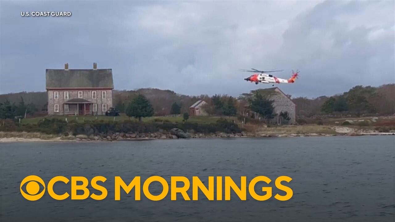 Family rescued from small island two days after their boat caught fire