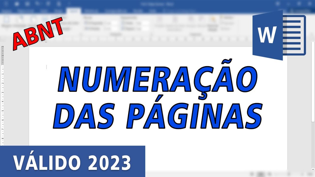 ABNT - Numeração de páginas (TCC/Monografia) - NORMA VÁLIDA 2023