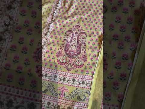 Pure Linen Hand Embroidered Unstitched Suit Set with French Knots and Sequins