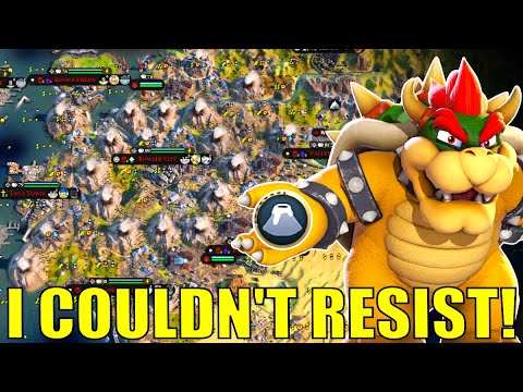 Civ 6 | What Happens When You Blow Up 13 Volcanoes At Once? – (#3 Deity Bowser Civilization VI)