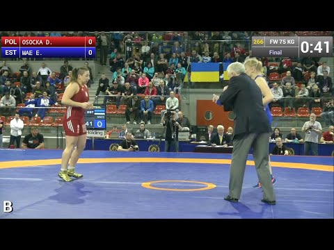 GOLD FW - 75 kg: Daria  OSOCKA (POL) df. Epp  MAE (EST) by FALL, 6-0