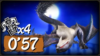 [MHRS] 月迅龍57秒四重弩團隊討伐影片