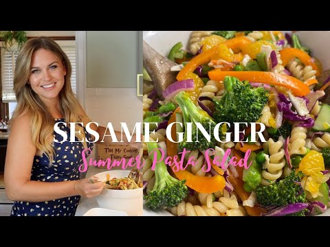 Easy Sesame Ginger Pasta Salad | Perfect Summer BBQ Side!