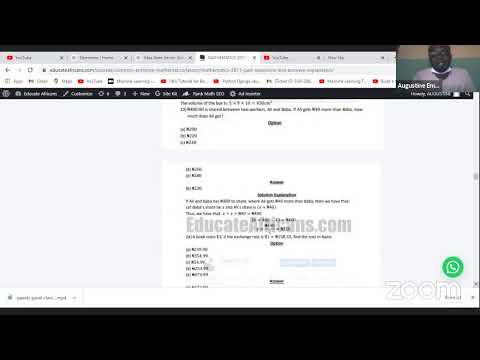 Common entrance past questions and answers Mathematics 2011