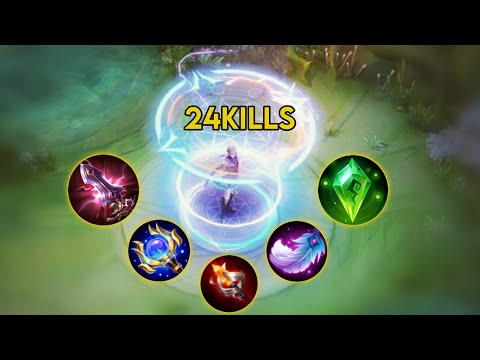 24KILLS AAMON META + NEW HYBRID DAMAGE BUILD! INSTANT DELETE! | MOBILE LEGENDS
