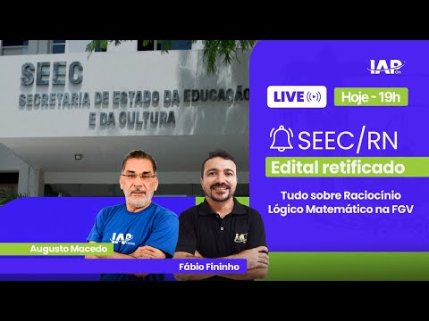 Banner de capa do material gratuito Raciocínio Lógico Matemático na FGV - Edital retificado SEEC/RN