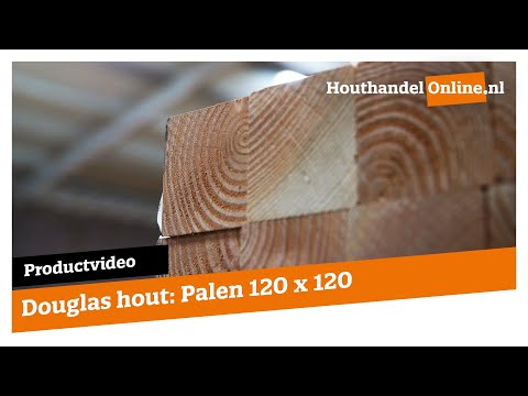 Paal Douglas hout 120x120mm geschaafd video