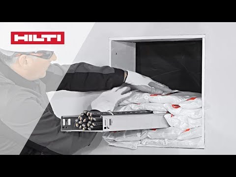 HOW TO install Hilti CP 651N Fire Pillow to temporarly fire seal large through penetrations