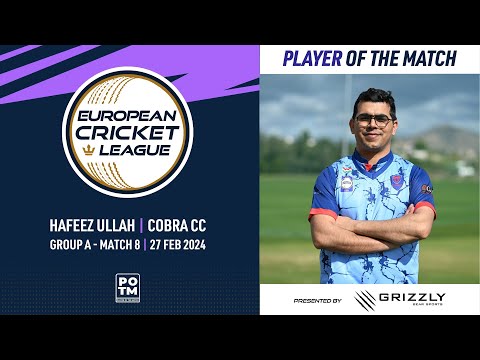 POTM: H.Ullah - COB vs ZA |Group A, Match 8| European Cricket League 2024 | 27 Feb 2024 | ECL24.008