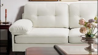 modern cream sectional sofa, Sectional Couch w Chaise Sleeper, Reversible Chenille Small L Shape Sof