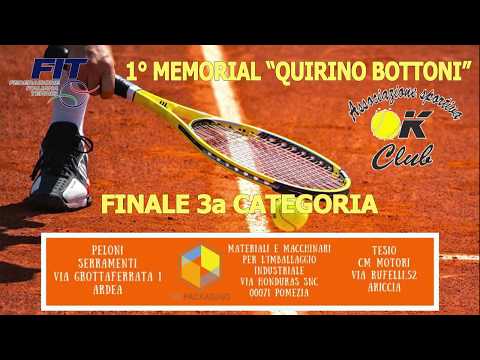 Tennis: Memorial Bottoni - Finale 3a categoria completa