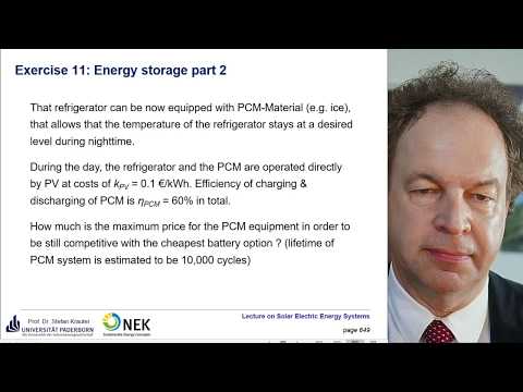 Solution to Exercise 11-12 "Solar Electric Energy Systems" - Battery Sizing & PCM for cost-saving