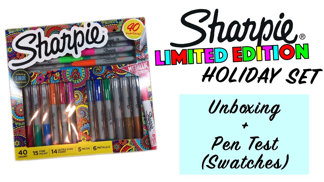 Sharpie Limited Edition Holiday Set Unboxing + Pen Test (Swatches) | Stationery | chill + relaxing