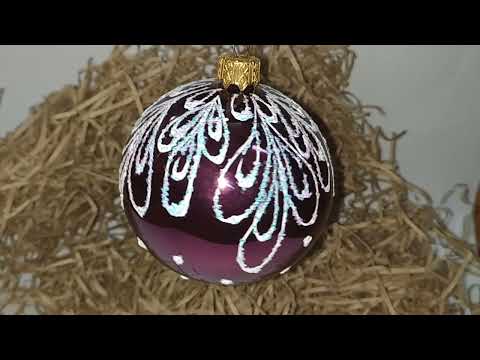 Миниатюра изображения товара Шар новогодний Декарт Зимний узор 8Ш0027 (8см, бордовый)